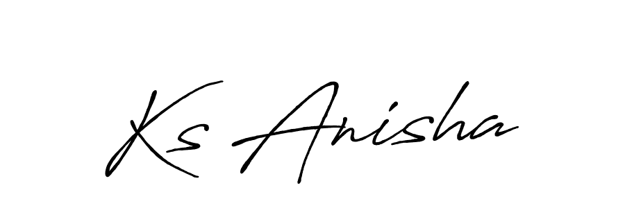 Also we have Ks Anisha name is the best signature style. Create professional handwritten signature collection using Antro_Vectra_Bolder autograph style. Ks Anisha signature style 7 images and pictures png