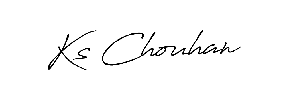 Create a beautiful signature design for name Ks Chouhan. With this signature (Antro_Vectra_Bolder) fonts, you can make a handwritten signature for free. Ks Chouhan signature style 7 images and pictures png