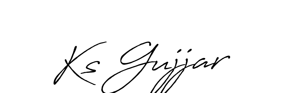 How to make Ks Gujjar name signature. Use Antro_Vectra_Bolder style for creating short signs online. This is the latest handwritten sign. Ks Gujjar signature style 7 images and pictures png