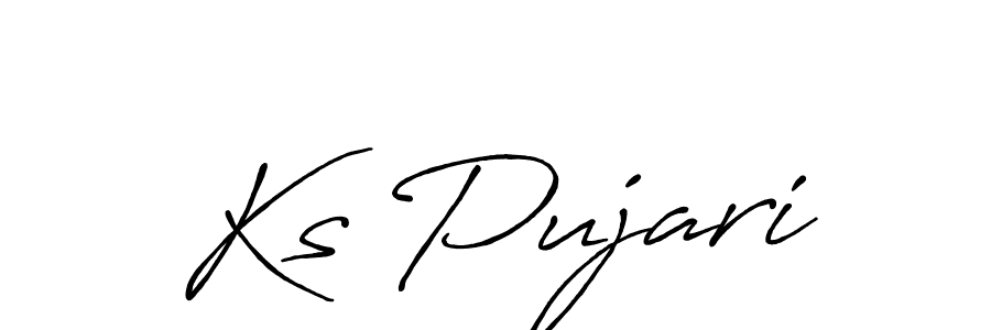 Create a beautiful signature design for name Ks Pujari. With this signature (Antro_Vectra_Bolder) fonts, you can make a handwritten signature for free. Ks Pujari signature style 7 images and pictures png