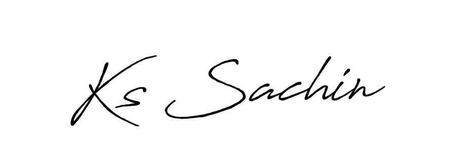 Use a signature maker to create a handwritten signature online. With this signature software, you can design (Antro_Vectra_Bolder) your own signature for name Ks Sachin. Ks Sachin signature style 7 images and pictures png