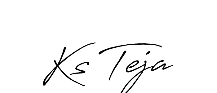 How to make Ks Teja signature? Antro_Vectra_Bolder is a professional autograph style. Create handwritten signature for Ks Teja name. Ks Teja signature style 7 images and pictures png