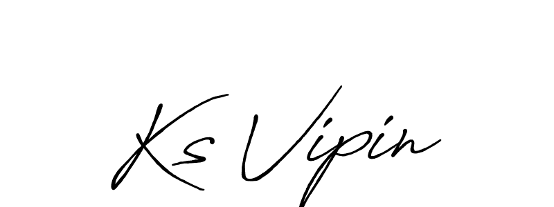 Design your own signature with our free online signature maker. With this signature software, you can create a handwritten (Antro_Vectra_Bolder) signature for name Ks Vipin. Ks Vipin signature style 7 images and pictures png