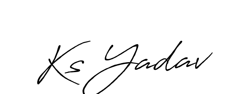 Make a beautiful signature design for name Ks Yadav. With this signature (Antro_Vectra_Bolder) style, you can create a handwritten signature for free. Ks Yadav signature style 7 images and pictures png
