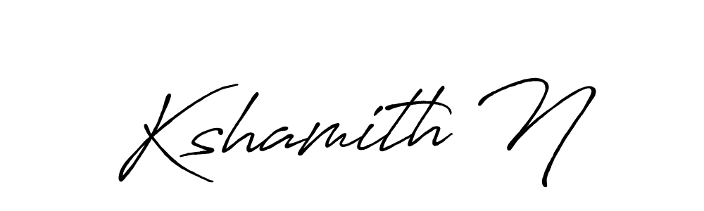 How to make Kshamith N name signature. Use Antro_Vectra_Bolder style for creating short signs online. This is the latest handwritten sign. Kshamith N signature style 7 images and pictures png
