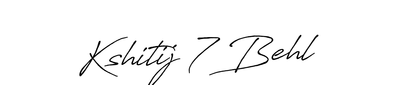 How to make Kshitij 7 Behl name signature. Use Antro_Vectra_Bolder style for creating short signs online. This is the latest handwritten sign. Kshitij 7 Behl signature style 7 images and pictures png