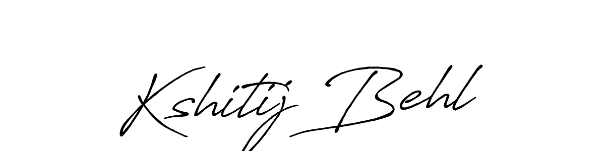 Create a beautiful signature design for name Kshitij Behl. With this signature (Antro_Vectra_Bolder) fonts, you can make a handwritten signature for free. Kshitij Behl signature style 7 images and pictures png