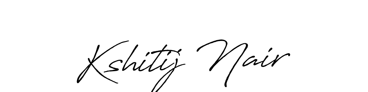 Make a beautiful signature design for name Kshitij Nair. With this signature (Antro_Vectra_Bolder) style, you can create a handwritten signature for free. Kshitij Nair signature style 7 images and pictures png