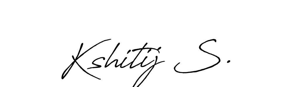 Create a beautiful signature design for name Kshitij S.. With this signature (Antro_Vectra_Bolder) fonts, you can make a handwritten signature for free. Kshitij S. signature style 7 images and pictures png