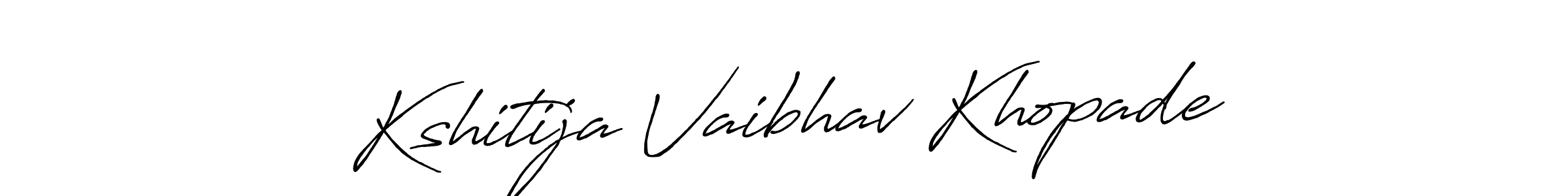 How to make Kshitija Vaibhav Khopade name signature. Use Antro_Vectra_Bolder style for creating short signs online. This is the latest handwritten sign. Kshitija Vaibhav Khopade signature style 7 images and pictures png