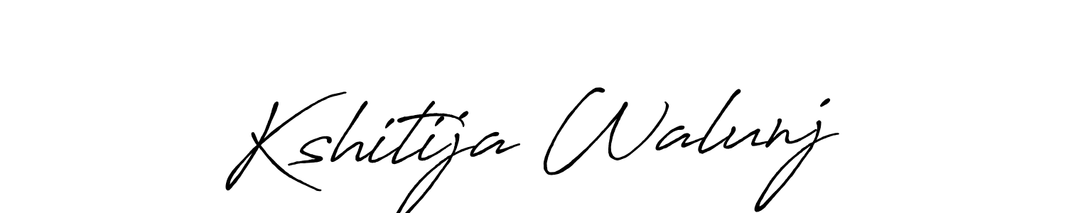 Make a beautiful signature design for name Kshitija Walunj. With this signature (Antro_Vectra_Bolder) style, you can create a handwritten signature for free. Kshitija Walunj signature style 7 images and pictures png