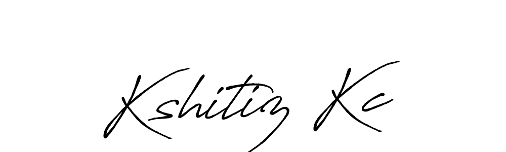 How to make Kshitiz Kc name signature. Use Antro_Vectra_Bolder style for creating short signs online. This is the latest handwritten sign. Kshitiz Kc signature style 7 images and pictures png