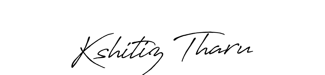 Create a beautiful signature design for name Kshitiz Tharu. With this signature (Antro_Vectra_Bolder) fonts, you can make a handwritten signature for free. Kshitiz Tharu signature style 7 images and pictures png