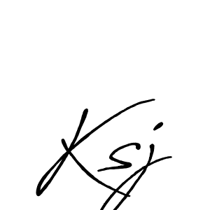 Ksj stylish signature style. Best Handwritten Sign (Antro_Vectra_Bolder) for my name. Handwritten Signature Collection Ideas for my name Ksj. Ksj signature style 7 images and pictures png