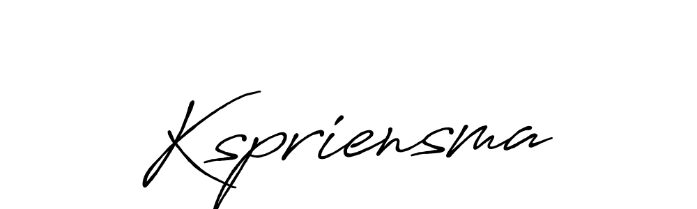 Make a beautiful signature design for name Kspriensma. With this signature (Antro_Vectra_Bolder) style, you can create a handwritten signature for free. Kspriensma signature style 7 images and pictures png