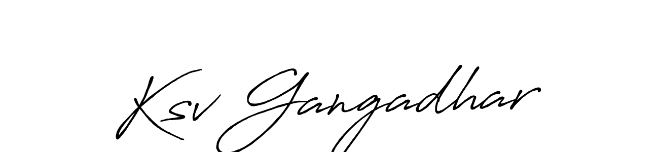 How to make Ksv Gangadhar name signature. Use Antro_Vectra_Bolder style for creating short signs online. This is the latest handwritten sign. Ksv Gangadhar signature style 7 images and pictures png