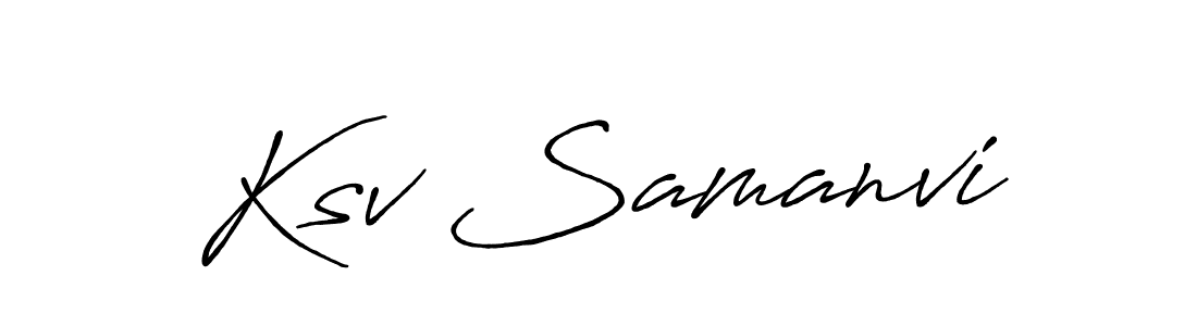 Make a beautiful signature design for name Ksv Samanvi. With this signature (Antro_Vectra_Bolder) style, you can create a handwritten signature for free. Ksv Samanvi signature style 7 images and pictures png