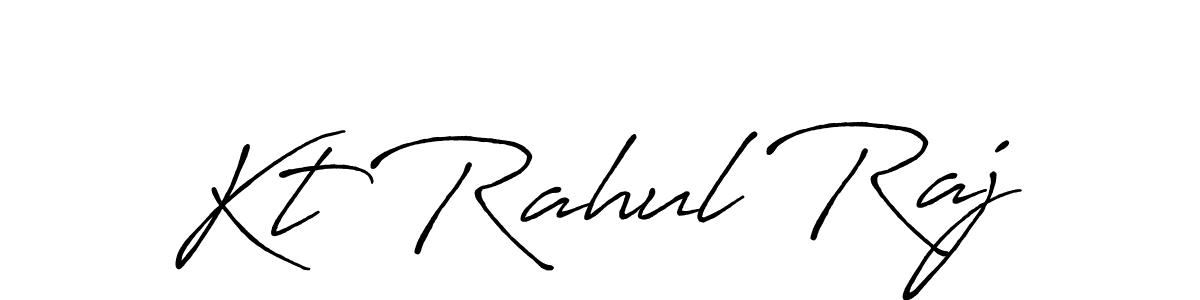 How to make Kt Rahul Raj name signature. Use Antro_Vectra_Bolder style for creating short signs online. This is the latest handwritten sign. Kt Rahul Raj signature style 7 images and pictures png