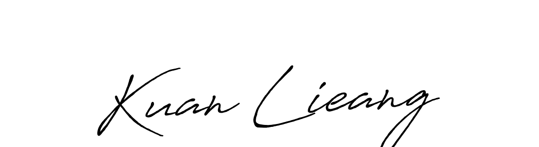 The best way (Antro_Vectra_Bolder) to make a short signature is to pick only two or three words in your name. The name Kuan Lieang include a total of six letters. For converting this name. Kuan Lieang signature style 7 images and pictures png