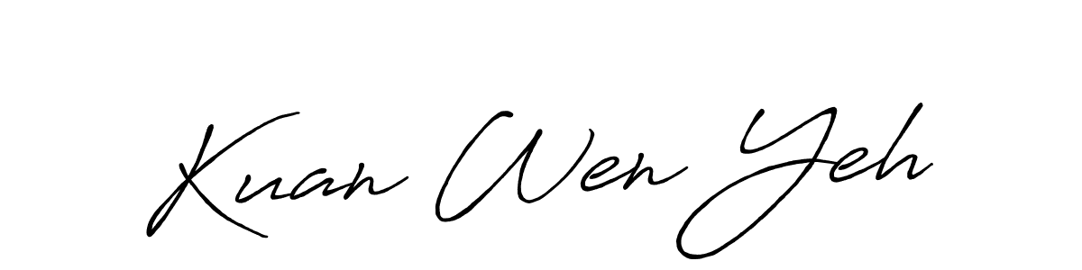 Make a beautiful signature design for name Kuan Wen Yeh. With this signature (Antro_Vectra_Bolder) style, you can create a handwritten signature for free. Kuan Wen Yeh signature style 7 images and pictures png