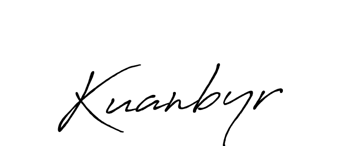 You should practise on your own different ways (Antro_Vectra_Bolder) to write your name (Kuanbyr) in signature. don't let someone else do it for you. Kuanbyr signature style 7 images and pictures png