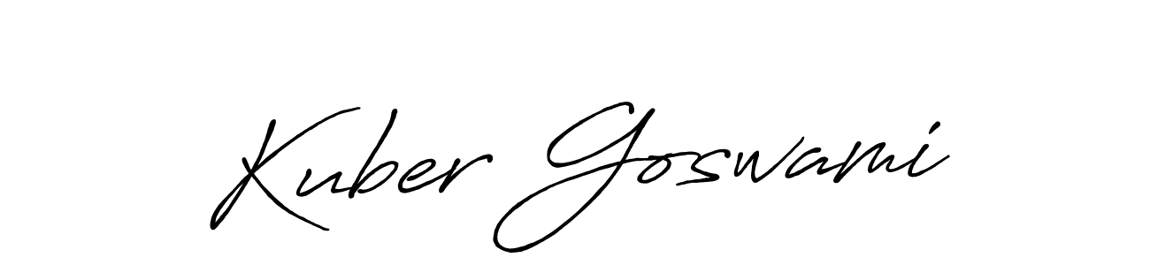 Similarly Antro_Vectra_Bolder is the best handwritten signature design. Signature creator online .You can use it as an online autograph creator for name Kuber Goswami. Kuber Goswami signature style 7 images and pictures png