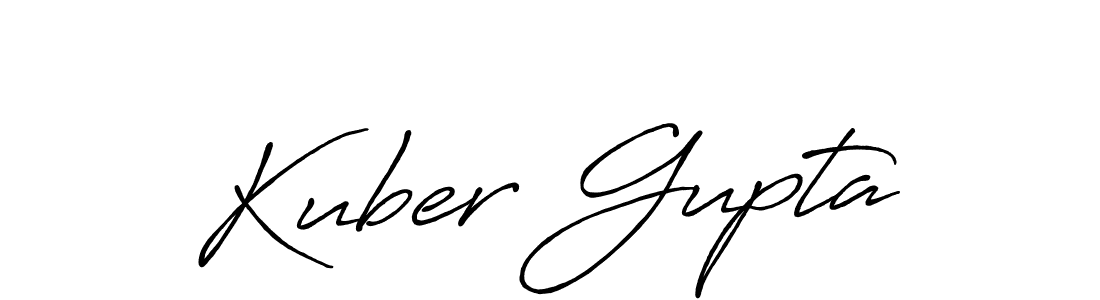 How to make Kuber Gupta name signature. Use Antro_Vectra_Bolder style for creating short signs online. This is the latest handwritten sign. Kuber Gupta signature style 7 images and pictures png