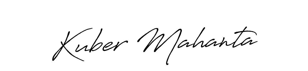 How to make Kuber Mahanta name signature. Use Antro_Vectra_Bolder style for creating short signs online. This is the latest handwritten sign. Kuber Mahanta signature style 7 images and pictures png