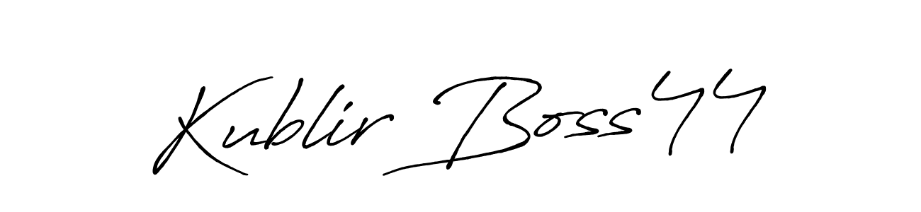 Kublir Boss44 stylish signature style. Best Handwritten Sign (Antro_Vectra_Bolder) for my name. Handwritten Signature Collection Ideas for my name Kublir Boss44. Kublir Boss44 signature style 7 images and pictures png