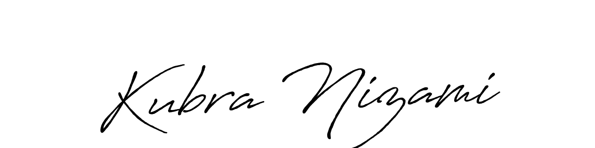 Also we have Kubra Nizami name is the best signature style. Create professional handwritten signature collection using Antro_Vectra_Bolder autograph style. Kubra Nizami signature style 7 images and pictures png