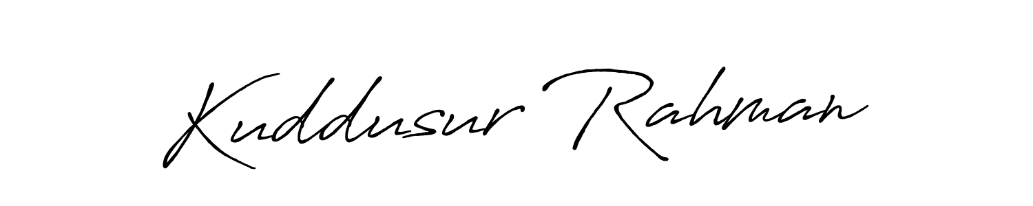 Also we have Kuddusur Rahman name is the best signature style. Create professional handwritten signature collection using Antro_Vectra_Bolder autograph style. Kuddusur Rahman signature style 7 images and pictures png