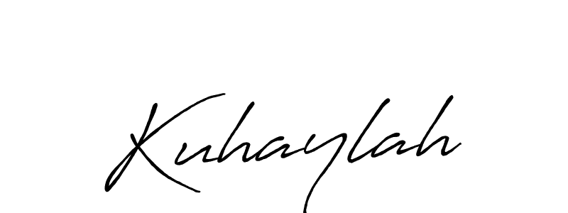 Use a signature maker to create a handwritten signature online. With this signature software, you can design (Antro_Vectra_Bolder) your own signature for name Kuhaylah. Kuhaylah signature style 7 images and pictures png