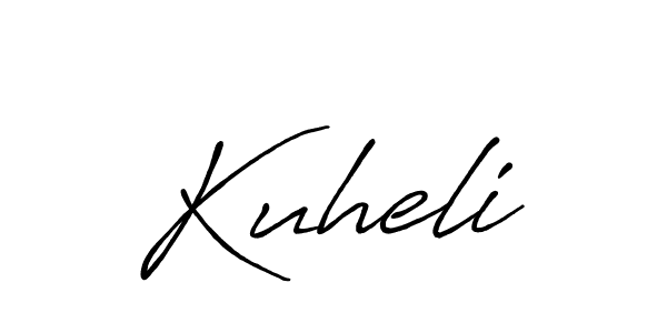 Create a beautiful signature design for name Kuheli. With this signature (Antro_Vectra_Bolder) fonts, you can make a handwritten signature for free. Kuheli signature style 7 images and pictures png