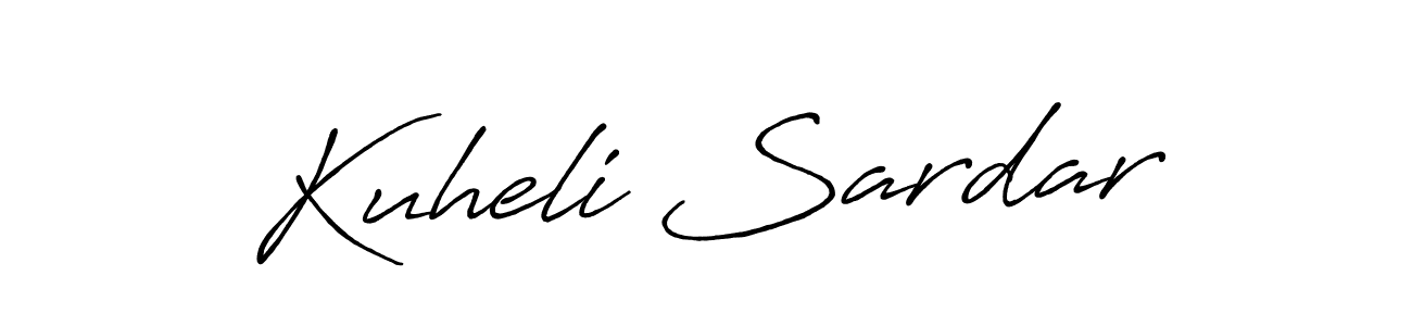 How to make Kuheli Sardar name signature. Use Antro_Vectra_Bolder style for creating short signs online. This is the latest handwritten sign. Kuheli Sardar signature style 7 images and pictures png