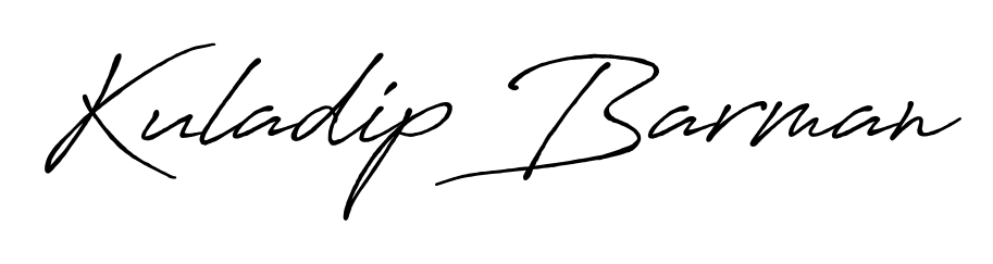 The Antro_Vectra_Bolder typeface gives name Kuladip Barman a refined look. Suitable for certificates, diplomas, and official verification. Kuladip Barman signature style 7 images and pictures png