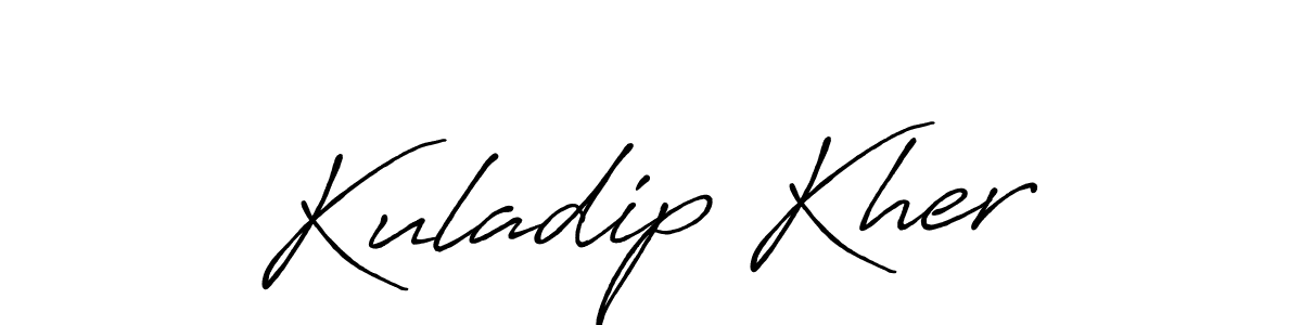 Create a beautiful signature design for name Kuladip Kher. With this signature (Antro_Vectra_Bolder) fonts, you can make a handwritten signature for free. Kuladip Kher signature style 7 images and pictures png