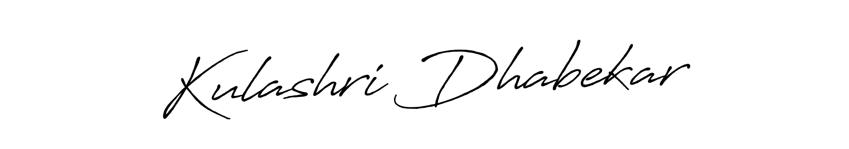 Make a beautiful signature design for name Kulashri Dhabekar. With this signature (Antro_Vectra_Bolder) style, you can create a handwritten signature for free. Kulashri Dhabekar signature style 7 images and pictures png