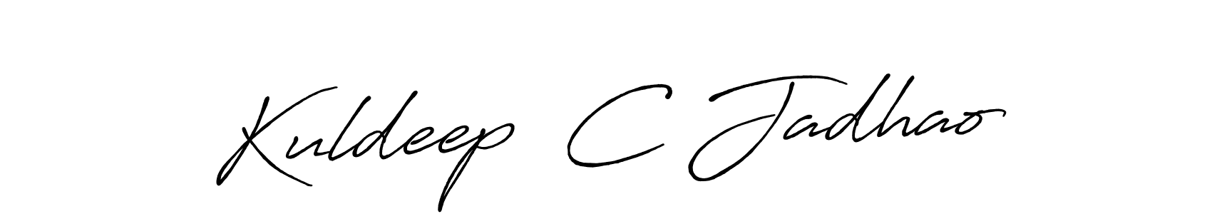 How to make Kuldeep  C Jadhao name signature. Use Antro_Vectra_Bolder style for creating short signs online. This is the latest handwritten sign. Kuldeep  C Jadhao signature style 7 images and pictures png
