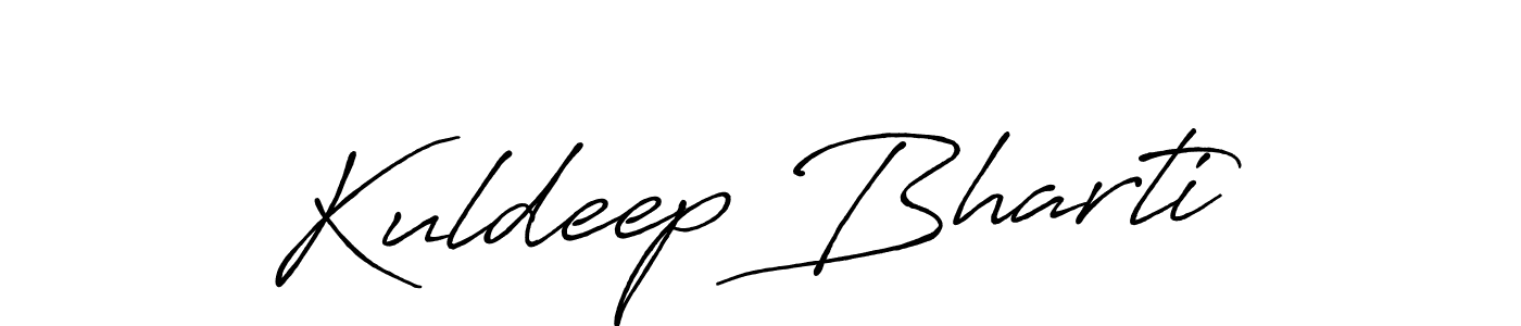 Create a beautiful signature design for name Kuldeep Bharti. With this signature (Antro_Vectra_Bolder) fonts, you can make a handwritten signature for free. Kuldeep Bharti signature style 7 images and pictures png