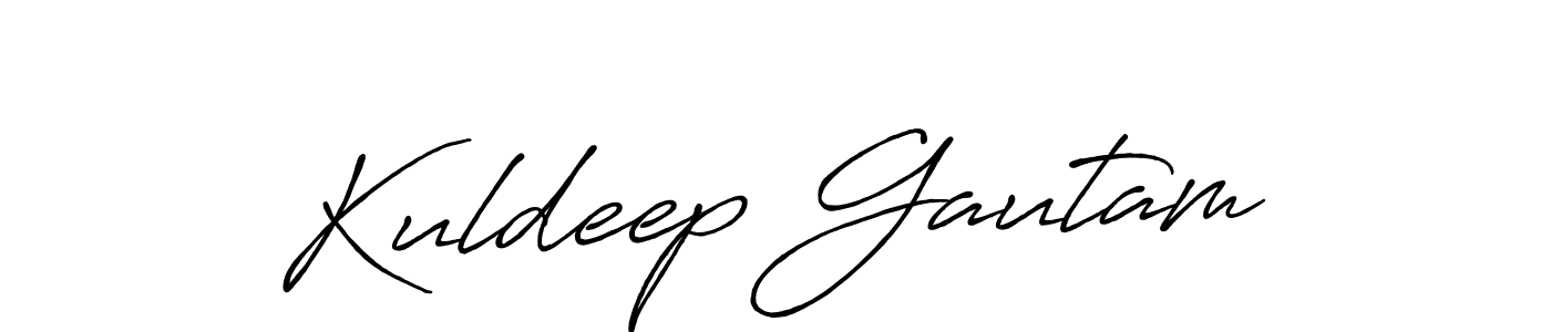 How to make Kuldeep Gautam name signature. Use Antro_Vectra_Bolder style for creating short signs online. This is the latest handwritten sign. Kuldeep Gautam signature style 7 images and pictures png