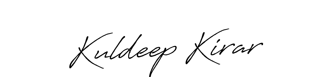 Make a beautiful signature design for name Kuldeep Kirar. With this signature (Antro_Vectra_Bolder) style, you can create a handwritten signature for free. Kuldeep Kirar signature style 7 images and pictures png