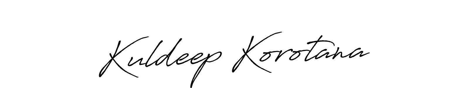 Create a beautiful signature design for name Kuldeep Korotana. With this signature (Antro_Vectra_Bolder) fonts, you can make a handwritten signature for free. Kuldeep Korotana signature style 7 images and pictures png