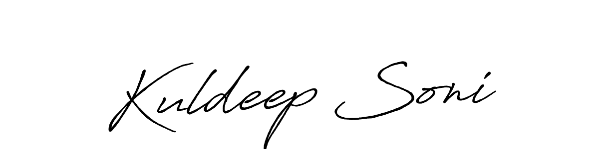 How to make Kuldeep Soni name signature. Use Antro_Vectra_Bolder style for creating short signs online. This is the latest handwritten sign. Kuldeep Soni signature style 7 images and pictures png