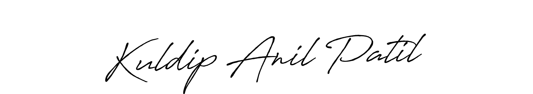 Create a beautiful signature design for name Kuldip Anil Patil. With this signature (Antro_Vectra_Bolder) fonts, you can make a handwritten signature for free. Kuldip Anil Patil signature style 7 images and pictures png