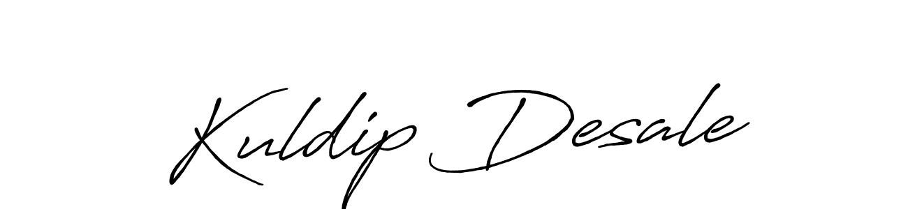 Design your own signature with our free online signature maker. With this signature software, you can create a handwritten (Antro_Vectra_Bolder) signature for name Kuldip Desale. Kuldip Desale signature style 7 images and pictures png