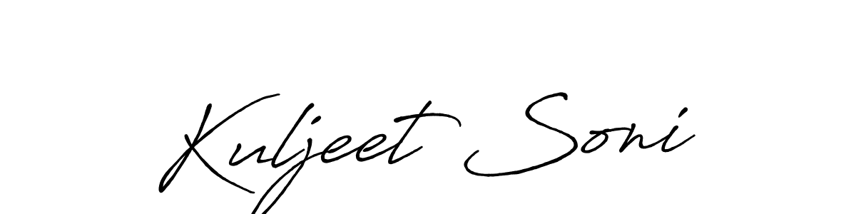 Design your own signature with our free online signature maker. With this signature software, you can create a handwritten (Antro_Vectra_Bolder) signature for name Kuljeet Soni. Kuljeet Soni signature style 7 images and pictures png