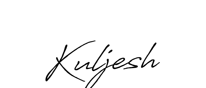 Similarly Antro_Vectra_Bolder is the best handwritten signature design. Signature creator online .You can use it as an online autograph creator for name Kuljesh. Kuljesh signature style 7 images and pictures png