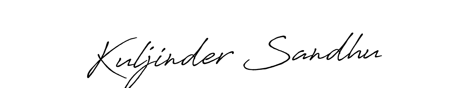How to make Kuljinder Sandhu name signature. Use Antro_Vectra_Bolder style for creating short signs online. This is the latest handwritten sign. Kuljinder Sandhu signature style 7 images and pictures png