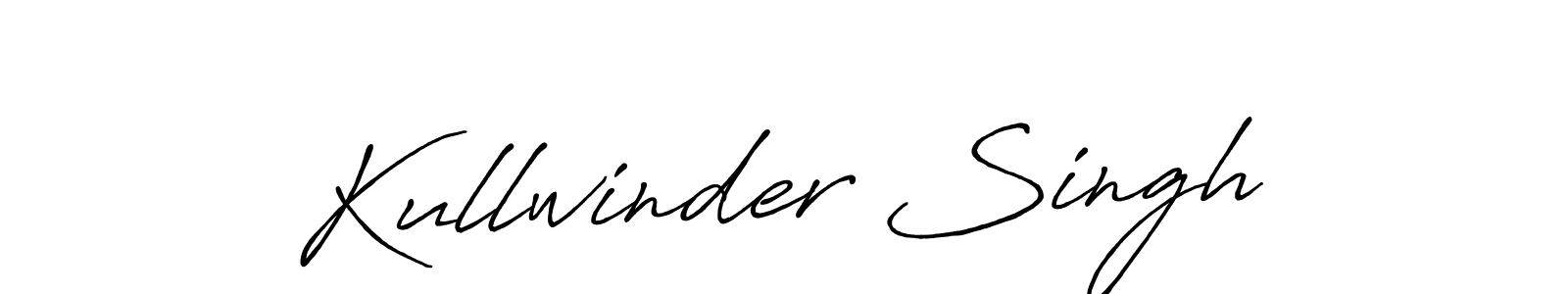 Create a beautiful signature design for name Kullwinder Singh. With this signature (Antro_Vectra_Bolder) fonts, you can make a handwritten signature for free. Kullwinder Singh signature style 7 images and pictures png