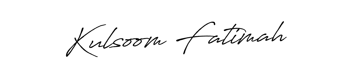 Make a beautiful signature design for name Kulsoom Fatimah. With this signature (Antro_Vectra_Bolder) style, you can create a handwritten signature for free. Kulsoom Fatimah signature style 7 images and pictures png